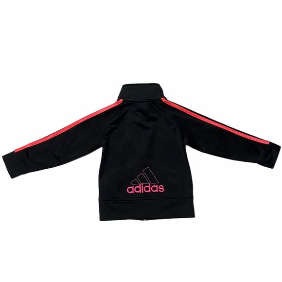 Adidas Girl’s Pink Logo Full Zip Track Jacket - Picture 1 of 3
